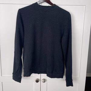 COS Men’s Long Sleeve Crewneck Cotton Speckled Navy Sweater Size Large